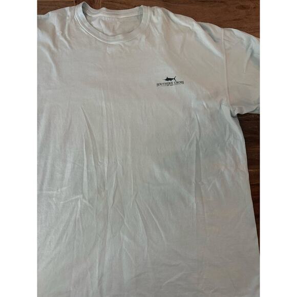 Southern Cross Men's blue Beach Print Short Sleeves T-Shirt Size XXL - Picture 2 of 10